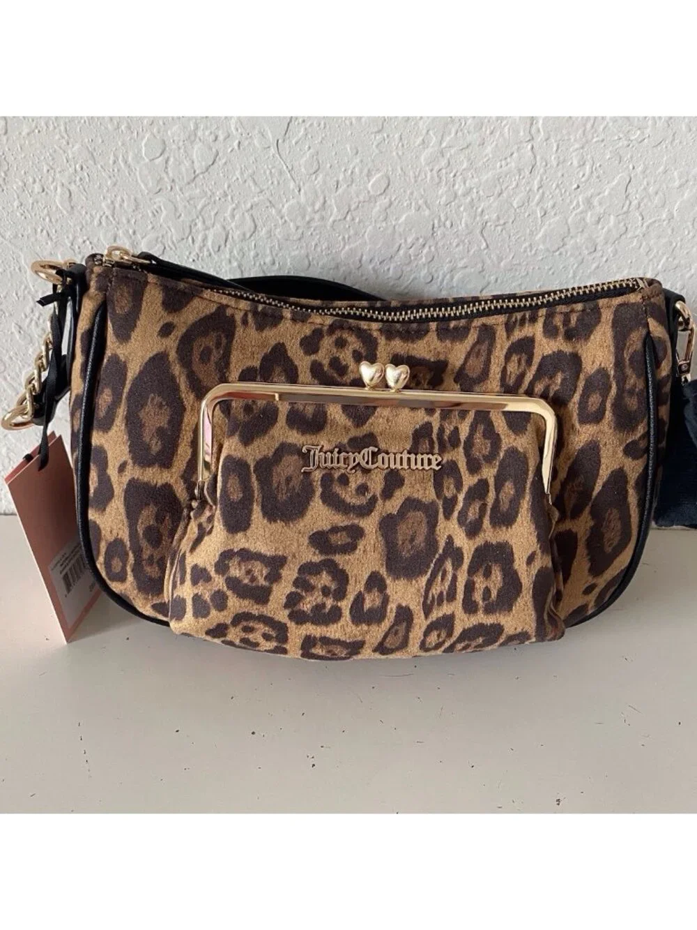 Juicy Couture Sugar & Spic Animal Print Shoulder Bag Kiss Lock Coin Purse NEW